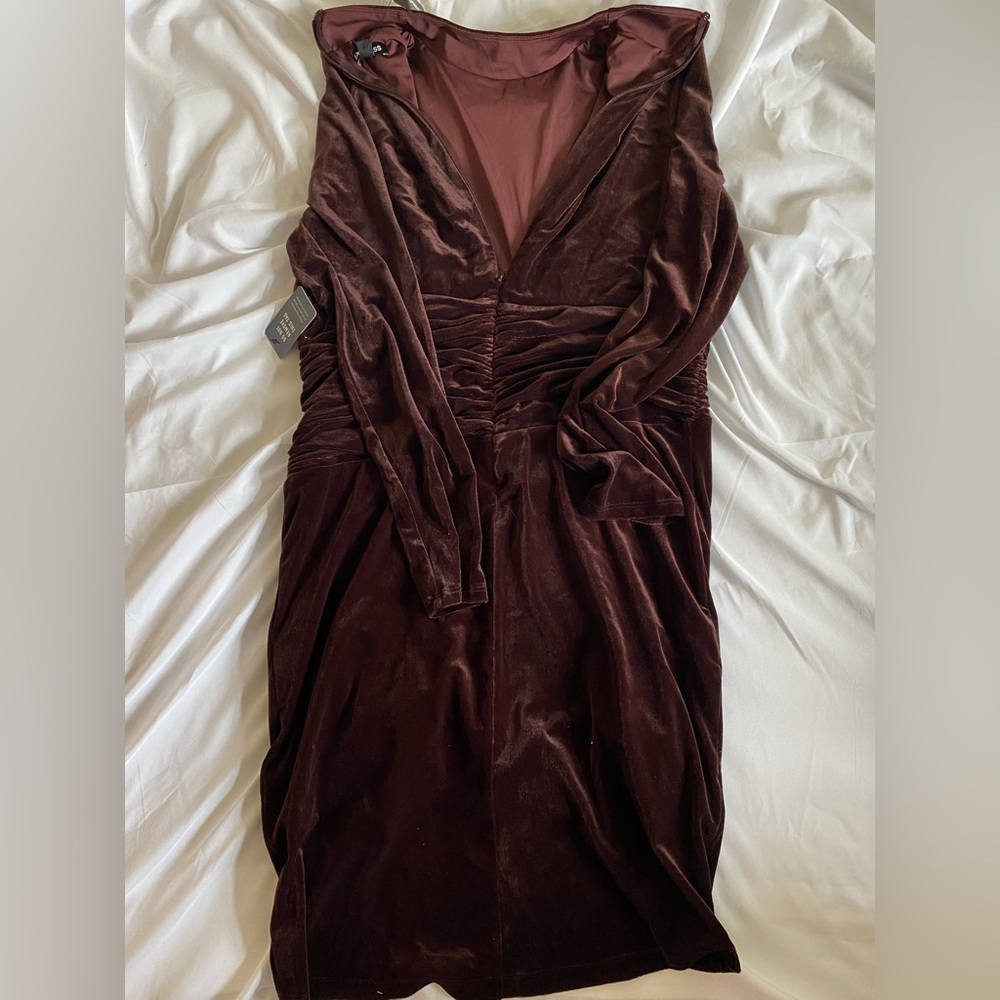 Brown ZARA mid velvet dress